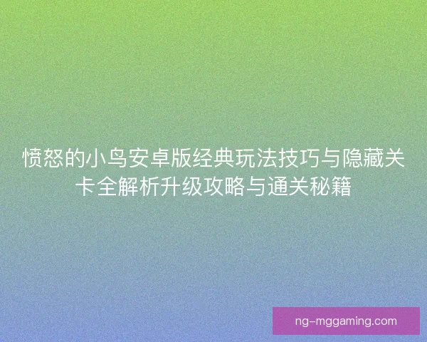 愤怒的小鸟安卓版经典玩法技巧与隐藏关卡全解析升级攻略与通关秘籍